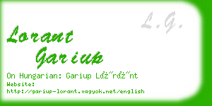 lorant gariup business card